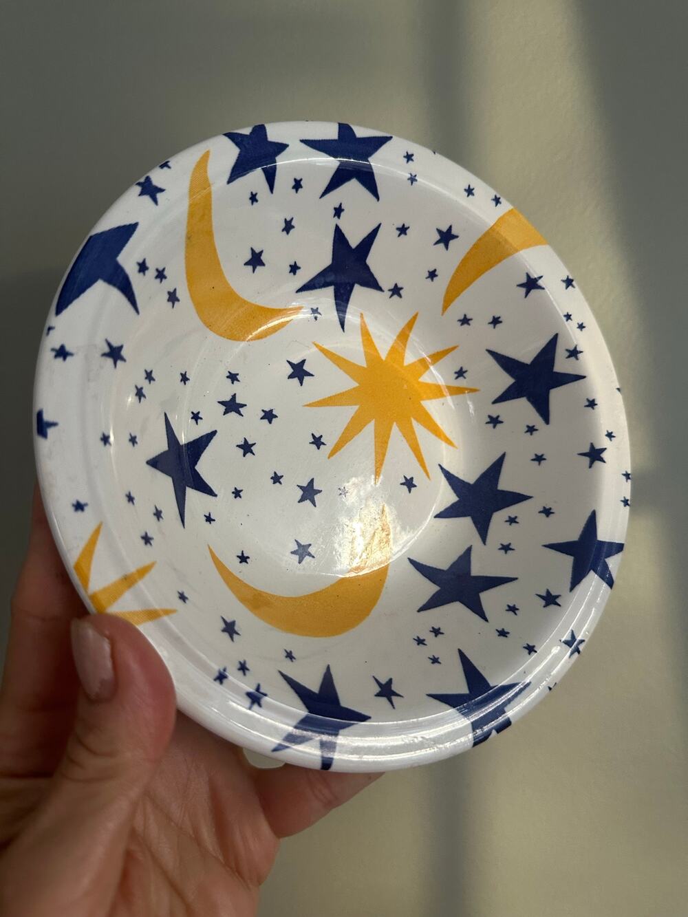 Vintage Grindley Friendly Sky cereal bowl Stars Moons Pattern England celestial